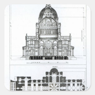 Cross section of St. Paul's Cathedral Square Sticker