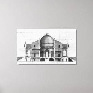 Cross-section of the Villa Rotonda near Canvas Print