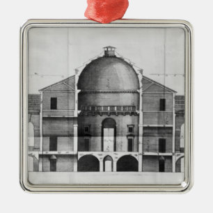 Cross-section of the Villa Rotonda near Metal Tree Decoration