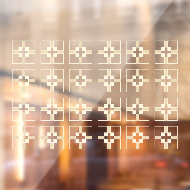 Cross shaped square tiles Window Cling (Sheet 2)