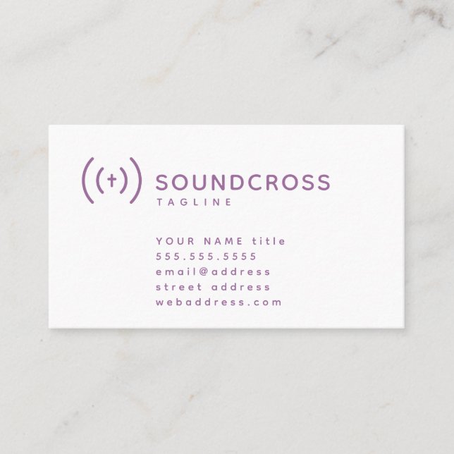 Cross & Sound logo business card template (Front)