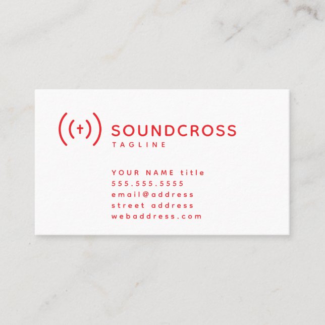Cross & Sound logo business card template (Front)