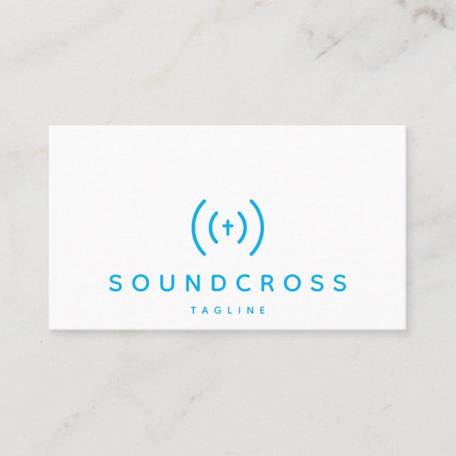 Cross & Sound logo business card template (Front)