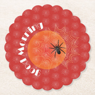 Cross spider in the net reductor paper coaster
