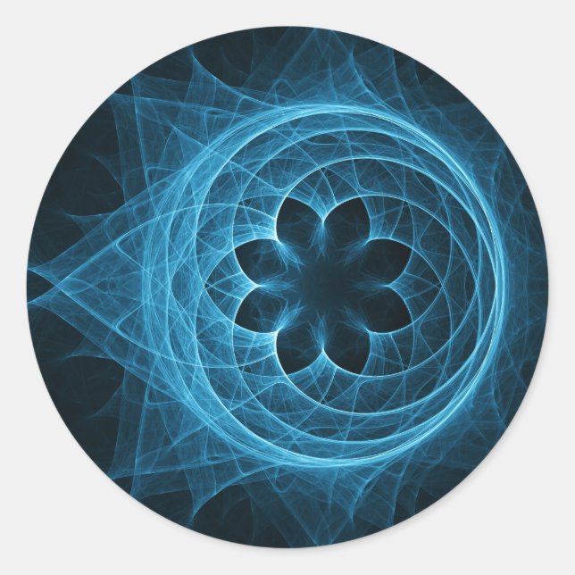 cross spiral ray sphere lotus classic round sticker (Front)