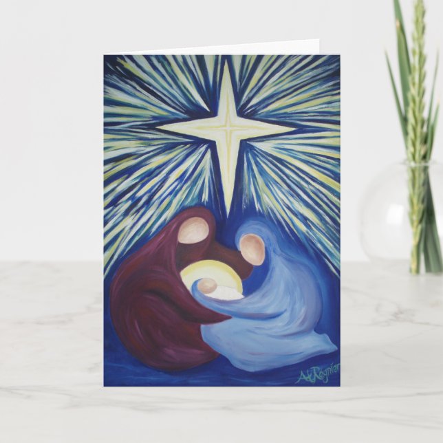 Cross Star Nativity Holiday Card (Front)