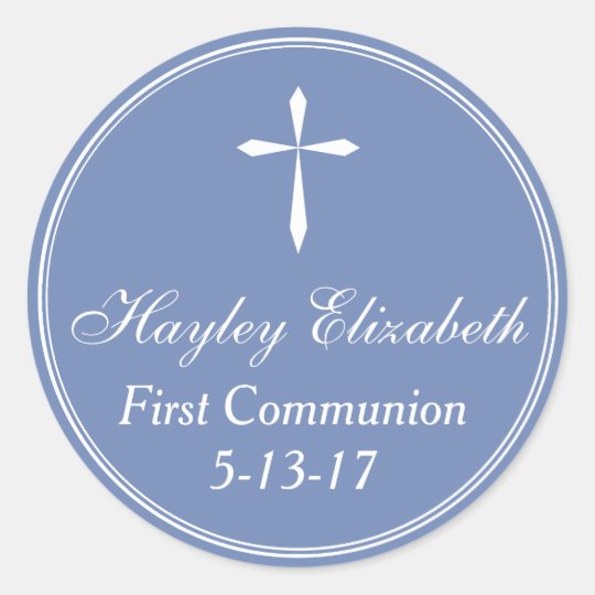 Cross Sticker, Favour Tag Envelope Seal, Blue
