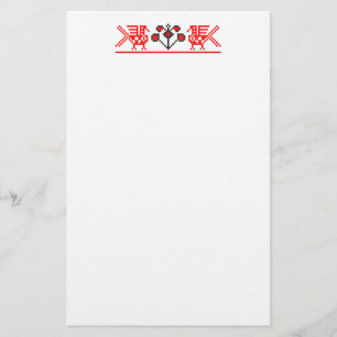 Cross-stitch birds stationery