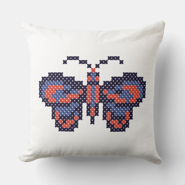 CROSS-STITCH butterfly Cushion (Front)
