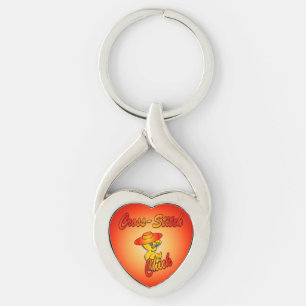 Cross-Stitch Chick #5 Key Ring