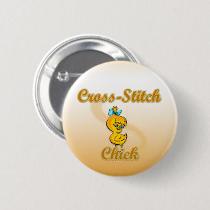 Cross-Stitch Chick 6 Cm Round Badge
