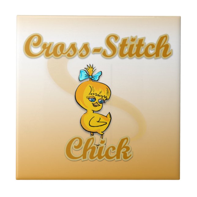 Cross-Stitch Chick Tile (Front)