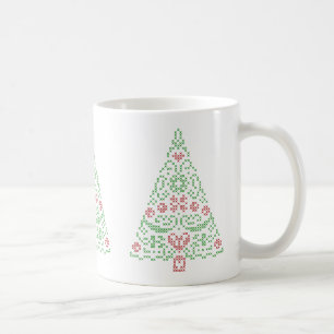 Cross Stitch Christmas Tree Mug