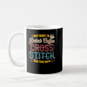 Cross Stitch Coffe Caffeine Drinker Coffee Mug