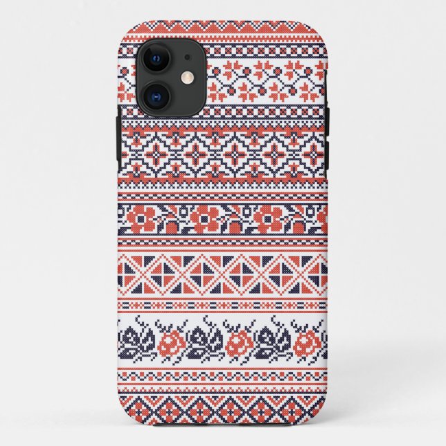 Cross-stitch design Patterns Case-Mate iPhone Case (Back)
