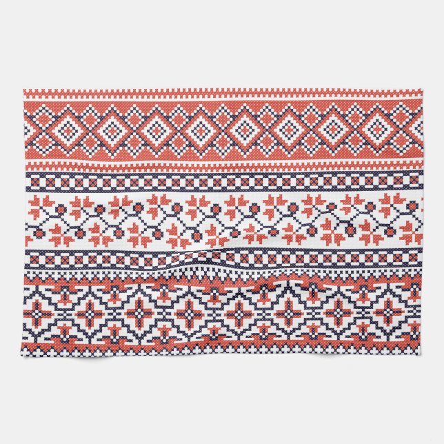 Cross-stitch design Patterns Tea Towel (Horizontal)