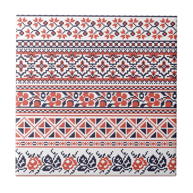 Cross-stitch design Patterns Tile (Front)