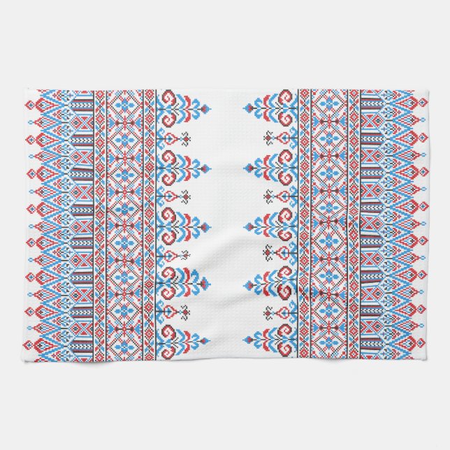 Cross-stitch design tea towel (Horizontal)