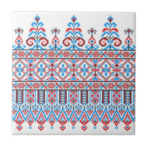 Cross-stitch design tile
