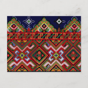 Cross Stitch Embroidery Postcard