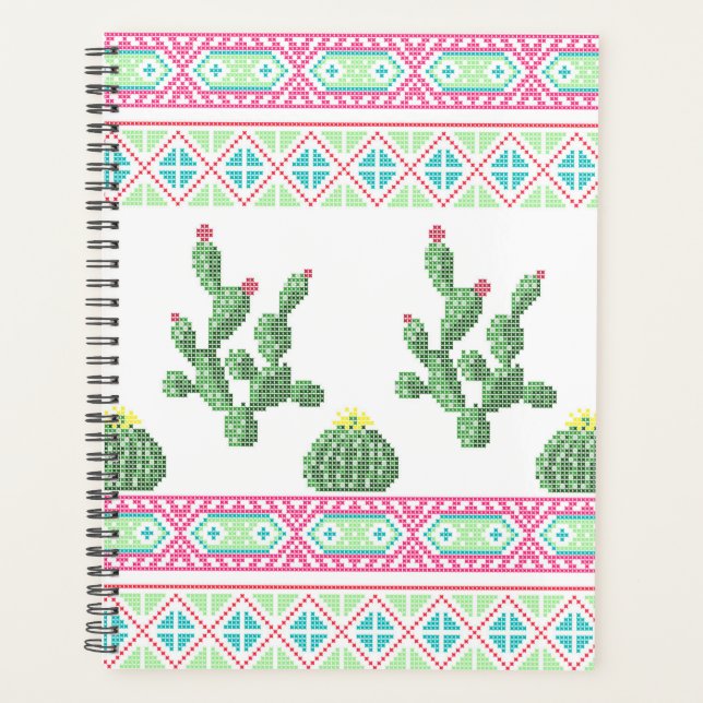 Cross stitch flower embroidery cross-stitch floral planner (Front)