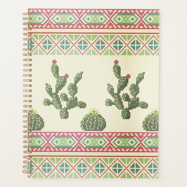 Cross stitch flower embroidery cross-stitch floral planner (Front)