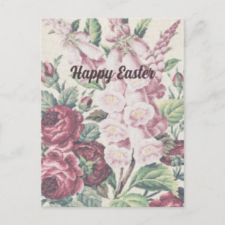 Cross Stitch Flowers  Holiday Postcard