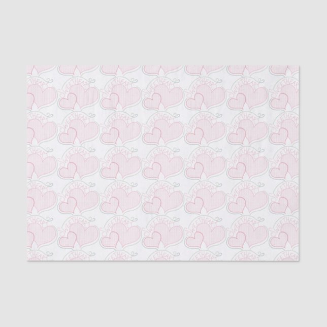 Cross-stitch Hearts Sweetheart Tissue Paper (Front)