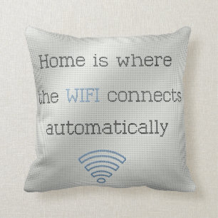 Cross Stitch Home WIFI Throw Pillow