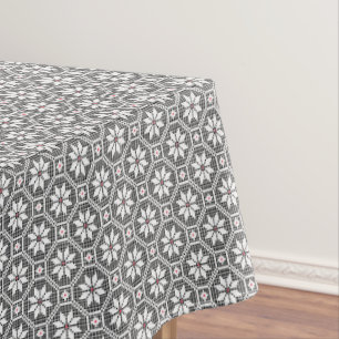 Cross-stitch lace on CUSTOMIZE black background Tablecloth
