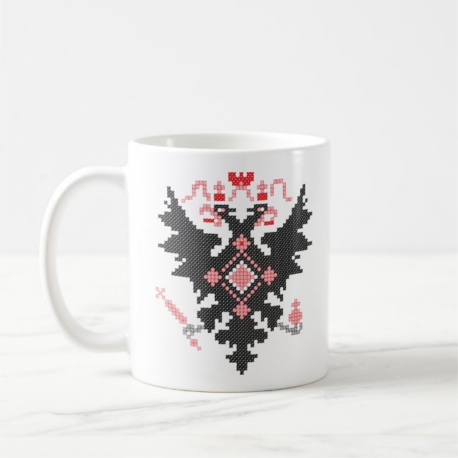 Cross-stitch RUSSIAN IMPERIAL TWO-HEADED EAGLE Coffee Mug (Left)