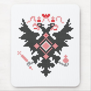 Cross-stitch RUSSIAN IMPERIAL TWO-HEADED EAGLE Mouse Mat