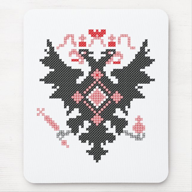 Cross-stitch RUSSIAN IMPERIAL TWO-HEADED EAGLE Mouse Mat (Front)
