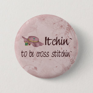 Cross Stitching 6 Cm Round Badge