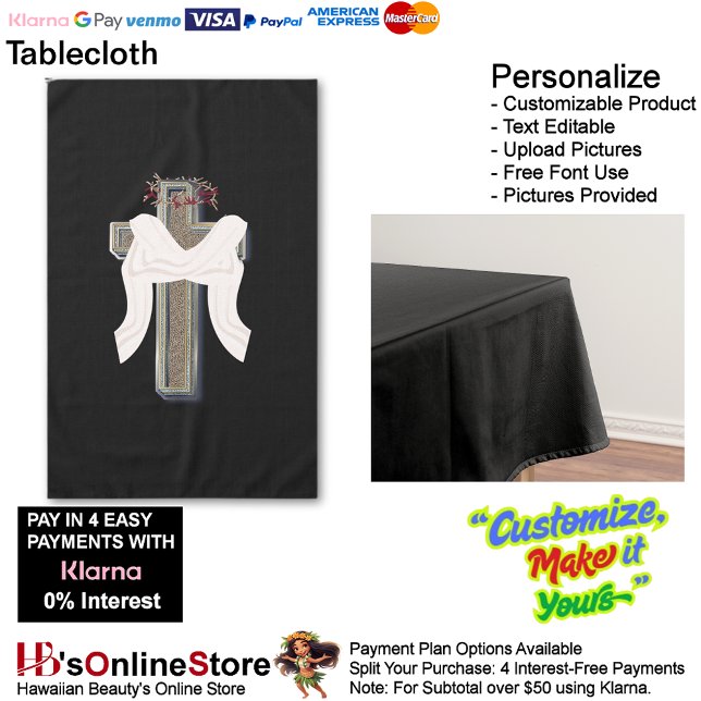 Cross Tablecloth Linen with Black Background (Cross Tablecloth Linen with Black Background.)