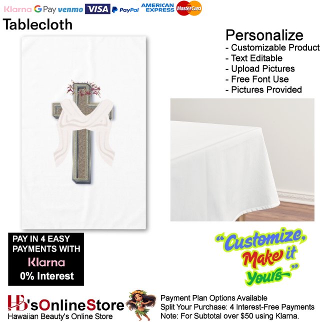 Cross Tablecloth Linen with White Background (Cross Tablecloth Linen with White Background.)