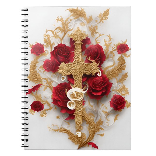 cross tattoo flower 15 notebook (Front)