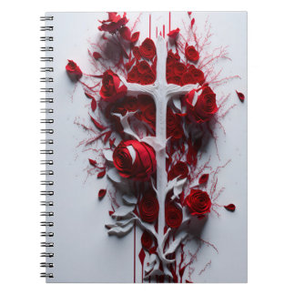 cross tattoo flower 17 notebook