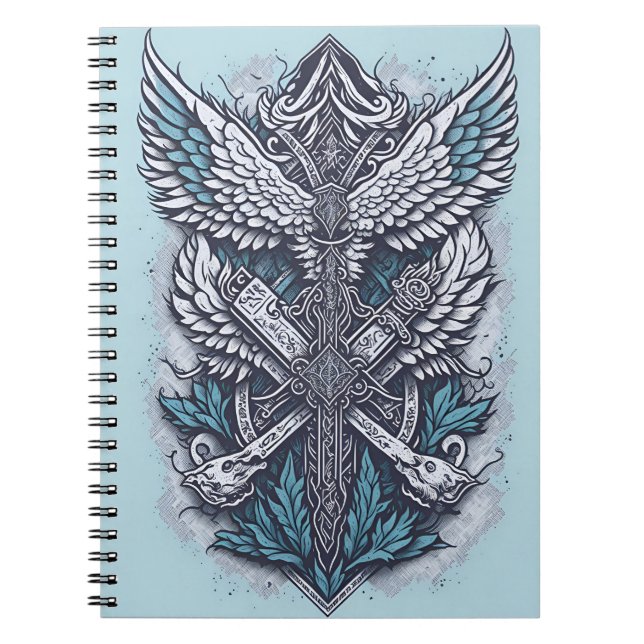 cross tattoo flower 26 notebook (Front)