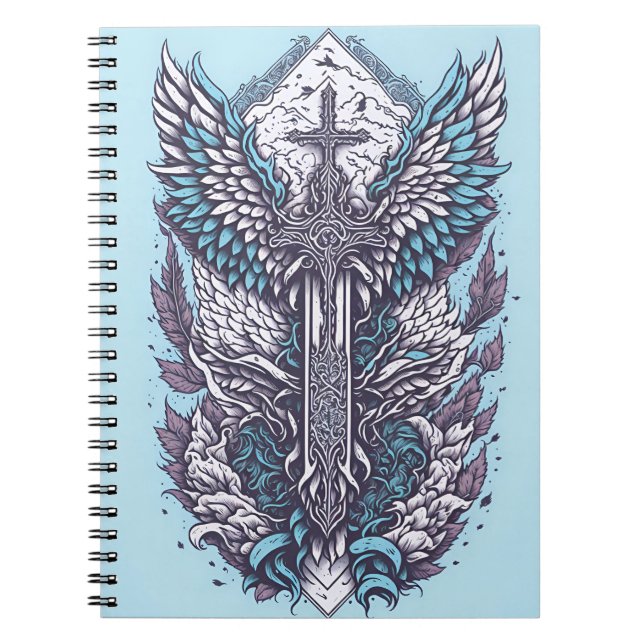 cross tattoo flower 27 notebook (Front)