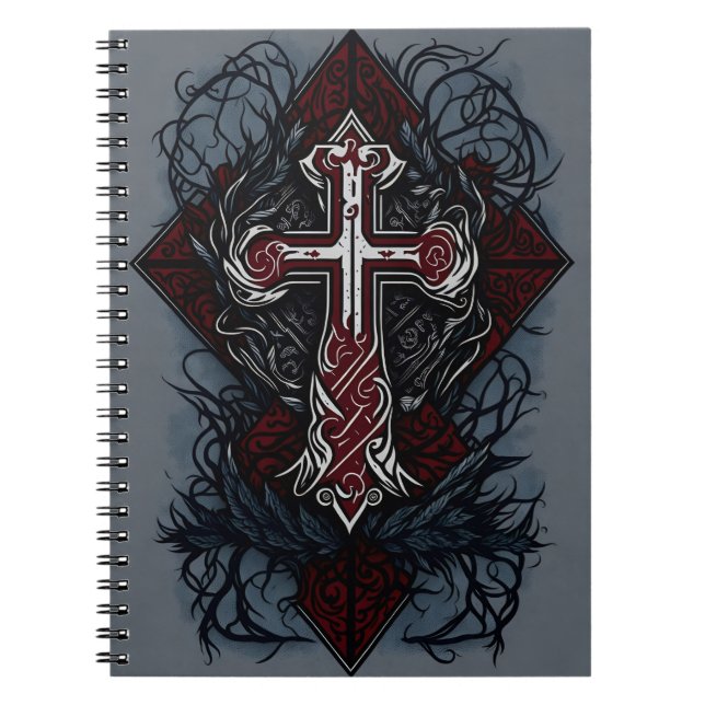cross tattoo flower 28 notebook (Front)