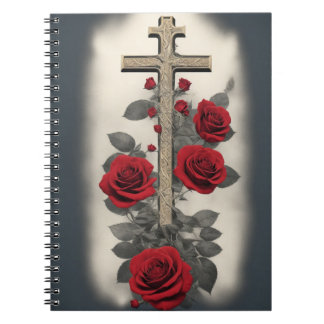 cross tattoo flower 5 notebook
