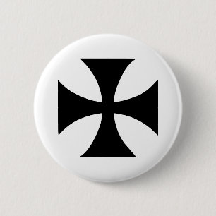 Cross Templar 6 Cm Round Badge