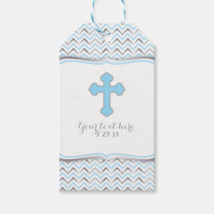 Cross Thank You Gift Tag-Blue & Silver Tags