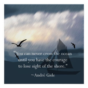 Cross the Ocean Inspirational Sq Poster