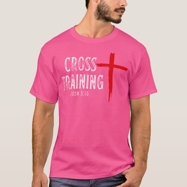 Cross Training Christian Workout Faith Religious J T-Shirt (Front)