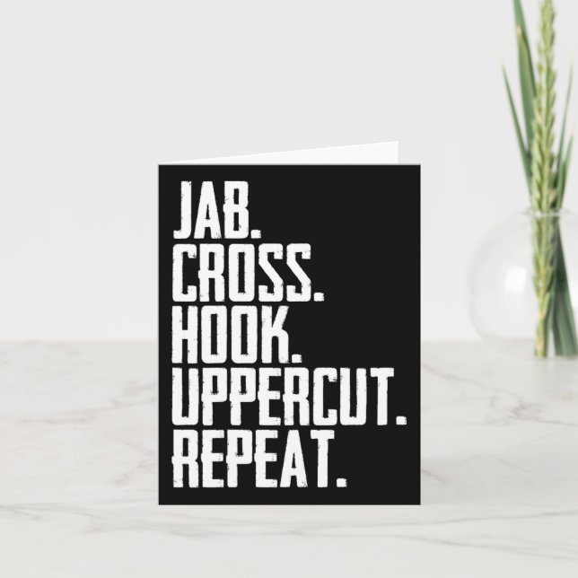 Cross Uppercut Repeat Kick Box Sport Boxing Moveme Card (Front)