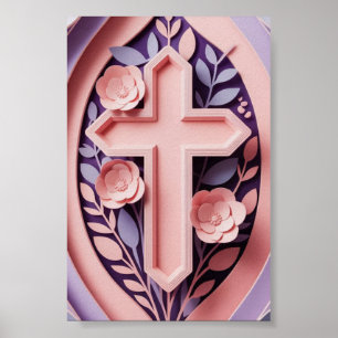 Cross Wall Art Poster Minimal Ai design