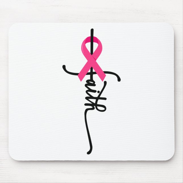 Cross Warrior Survivor Pink Ribbon Breast Cancer 2 Mouse Mat (Front)