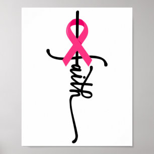 Cross Warrior Survivor Pink Ribbon Breast Cancer 2 Poster